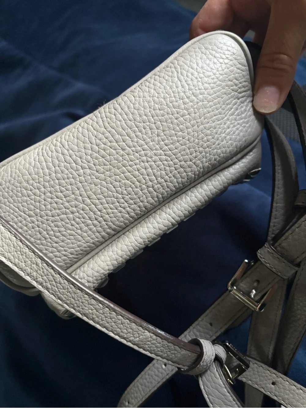 Michael Kors Silver Studded Mini Backpack Abbey Grey